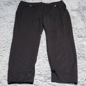 Talbots Pants Womens 10 Black Rayon Blend Straight Leg Cropped Casual Stretch